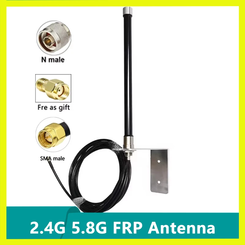 屋外用-24g-58g-ヘリウムマイナー-wifi-空中アンテナ-15dbi-デュアルバンド-長距離-全方向-ip67-防水-ブラケット付き
