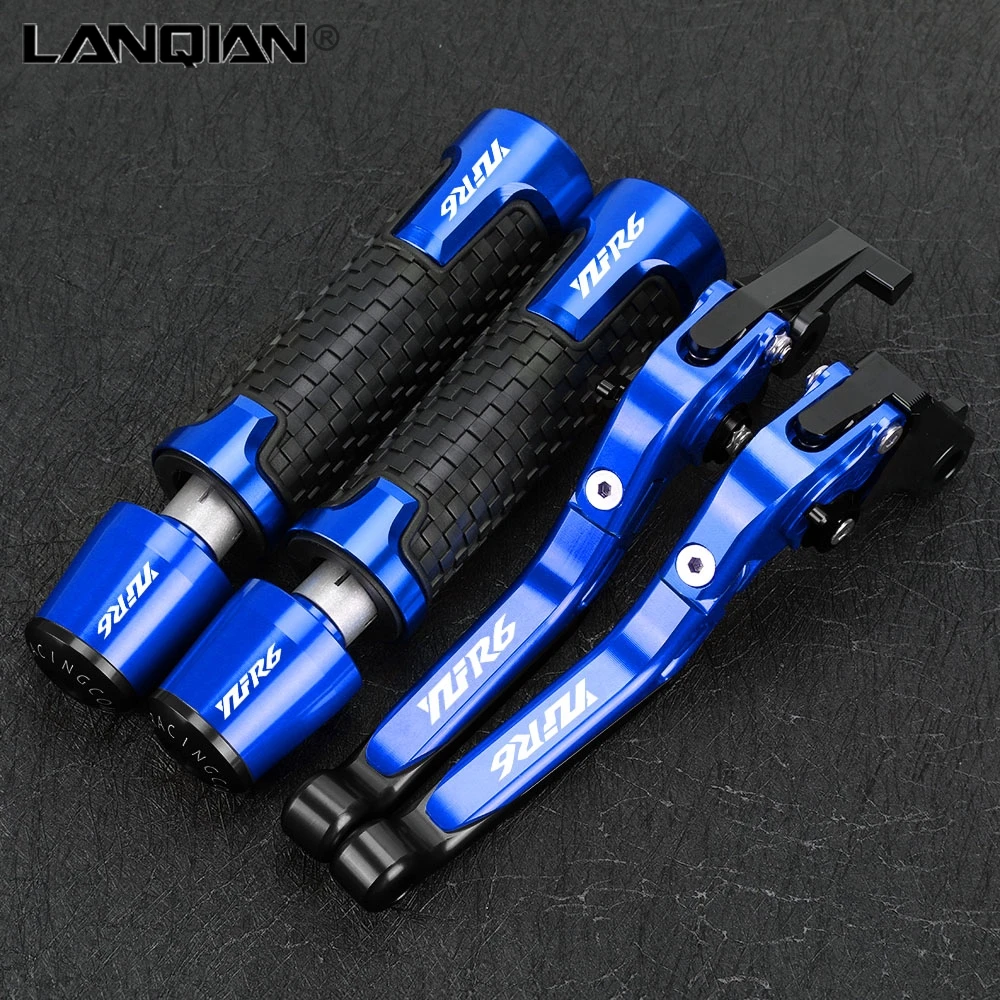 

Foldable Brake Clutch Levers 22MM 24MM Handlebar Knobs Handle Grips Ends For YAMAHA YZFR6 YZF-R6 1999 2000 2001 2002 2003 2004