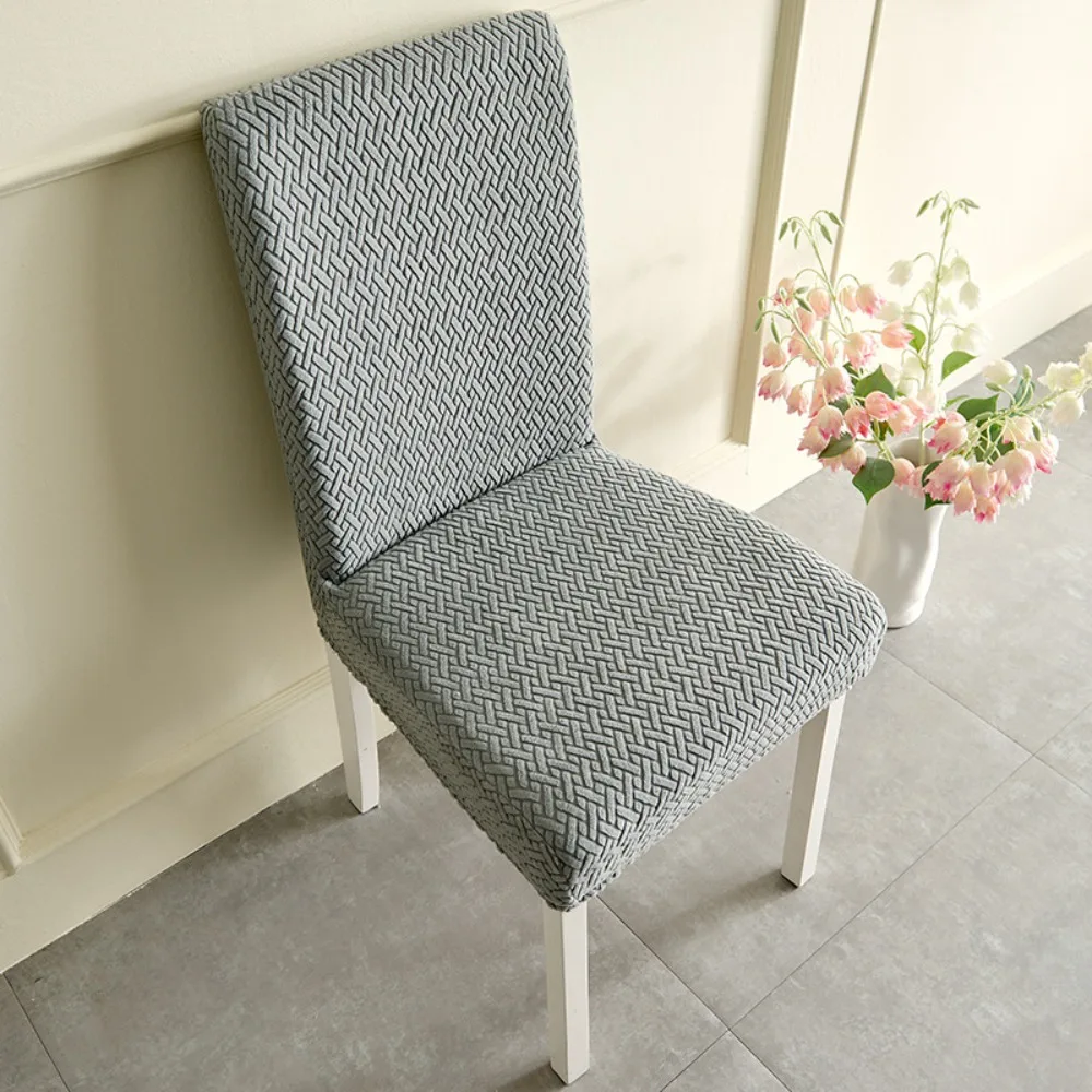 Soft Dustproof Jacquard Dining Chair Cover Elastic Multiple Colors Chair Seat Cover Dacron Dining Chair Cover Living Room