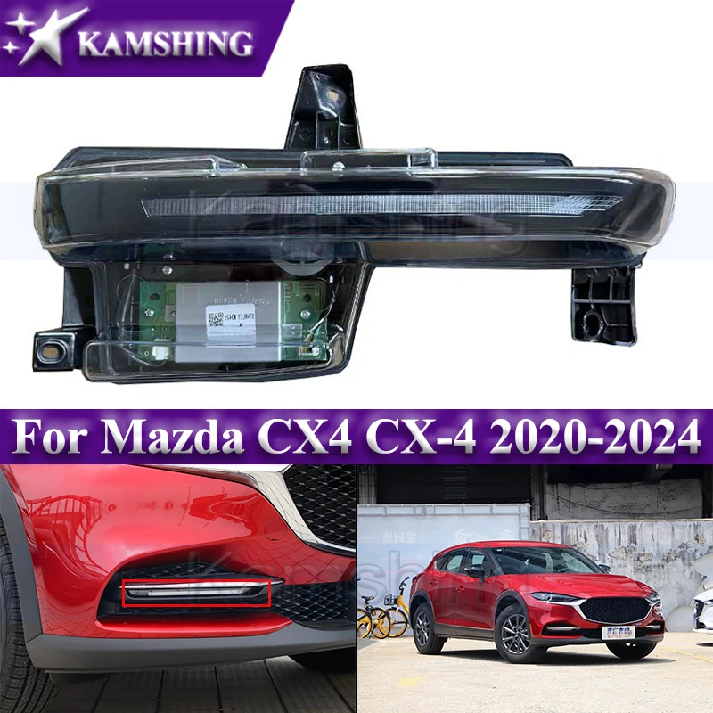 

Kamshing Front Bumper Foglight For Mazda CX4 CX-4 2020-2024 Turn Signal Light Driving Lamp Foglamp Fog Light Front Bumper Lamp