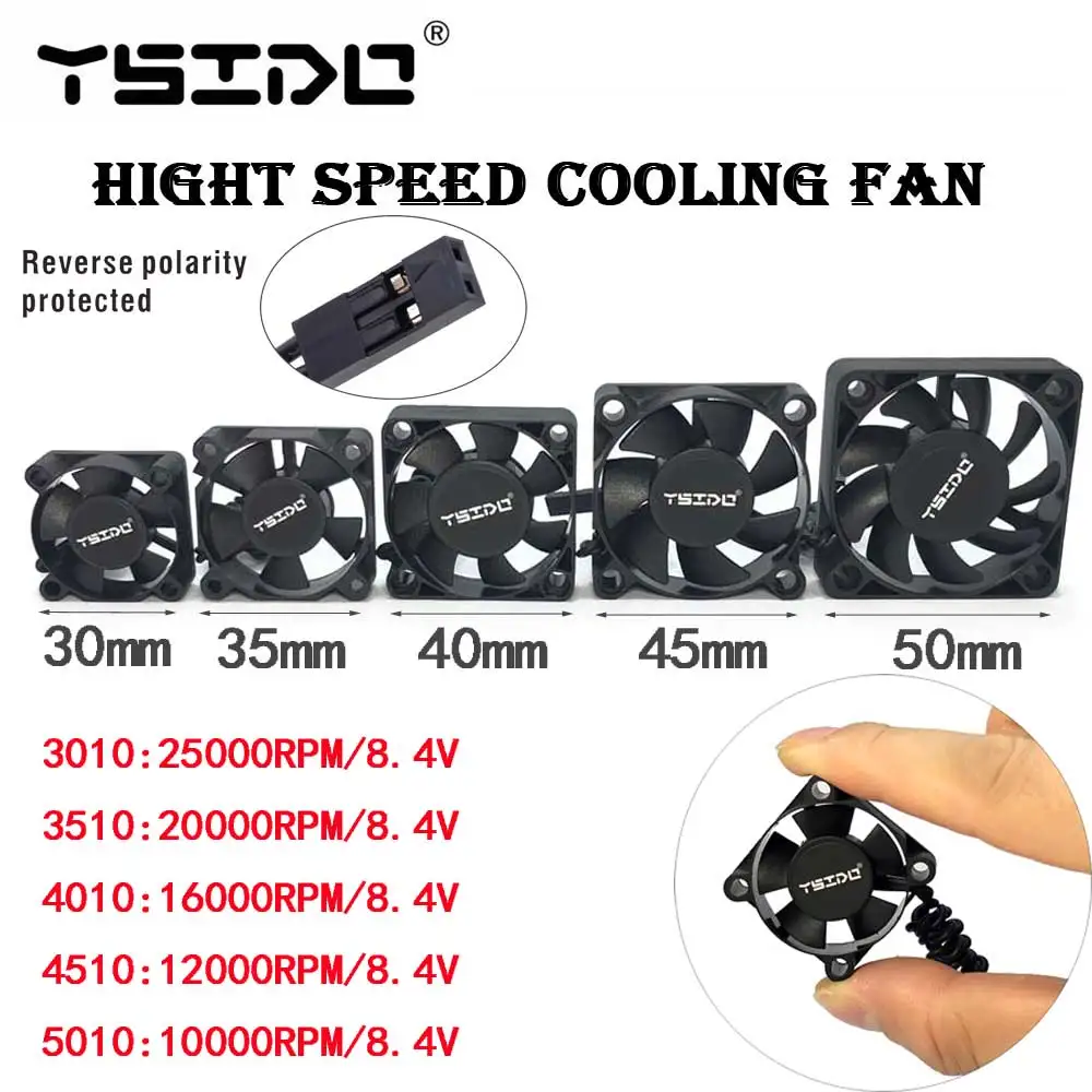 YSIDO 16000RPM Hight Speed 4010 3510 3010 Wentylator chłodzący rozpraszający ciepło dla Hobbywing Traxxas ARRMA 4268 4274 1/10 1/8 1/7 RC Car