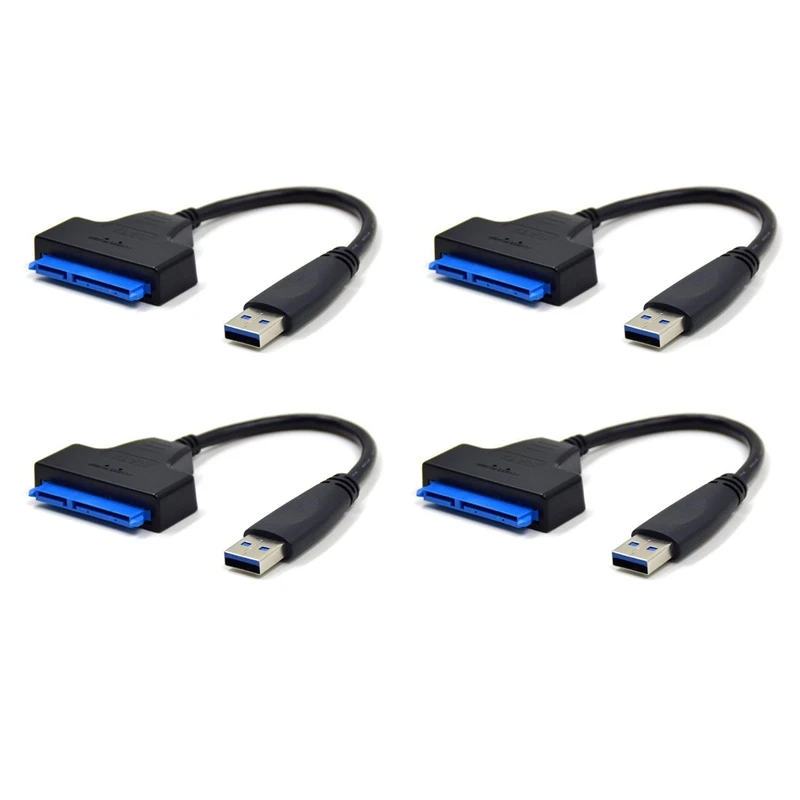 ABSE-4X USB 3.0 To SATA Adapter Cable For 2.5 Inch SSD/HDD Drives - SATA To USB 3.0 External Converter And Cable