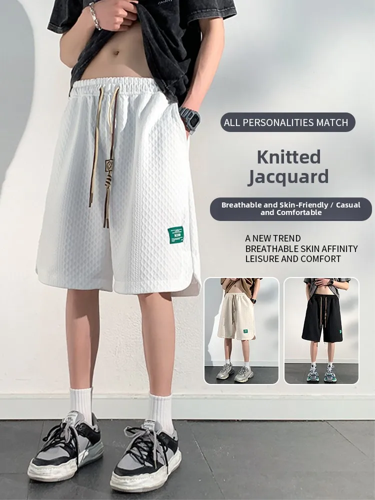 

Стильные летние тонкие брюки-шорты для мужчин, свободного кроя, прямые штанины, повседневные, для подростков, модные, для отдыха...