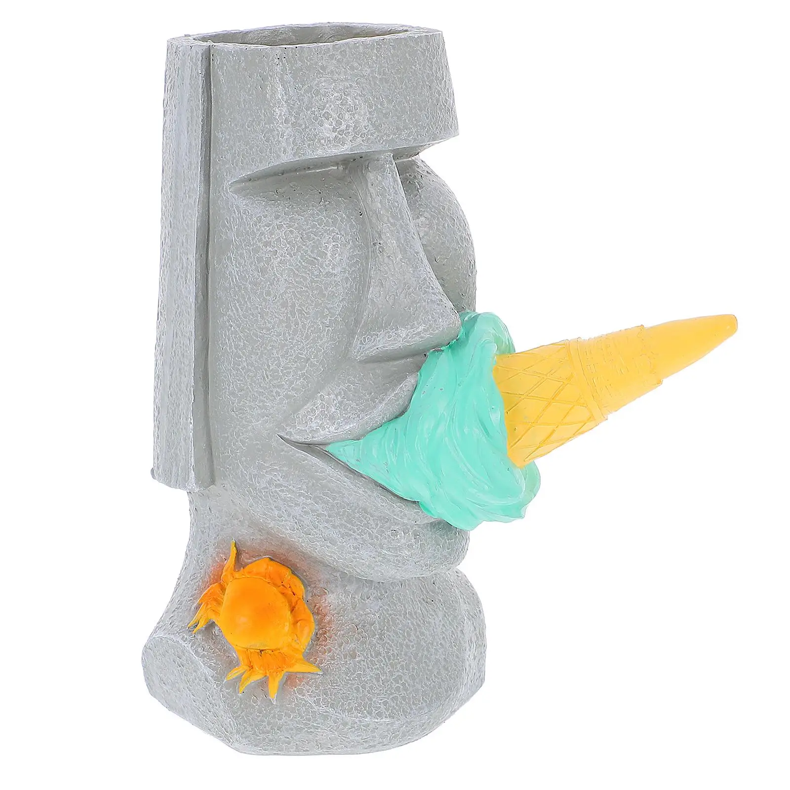 

Moai Vase Retro Resin Planter Unique Design Desk Decor Flower Arrangement Small Pot Home Decoration Piece Artistic