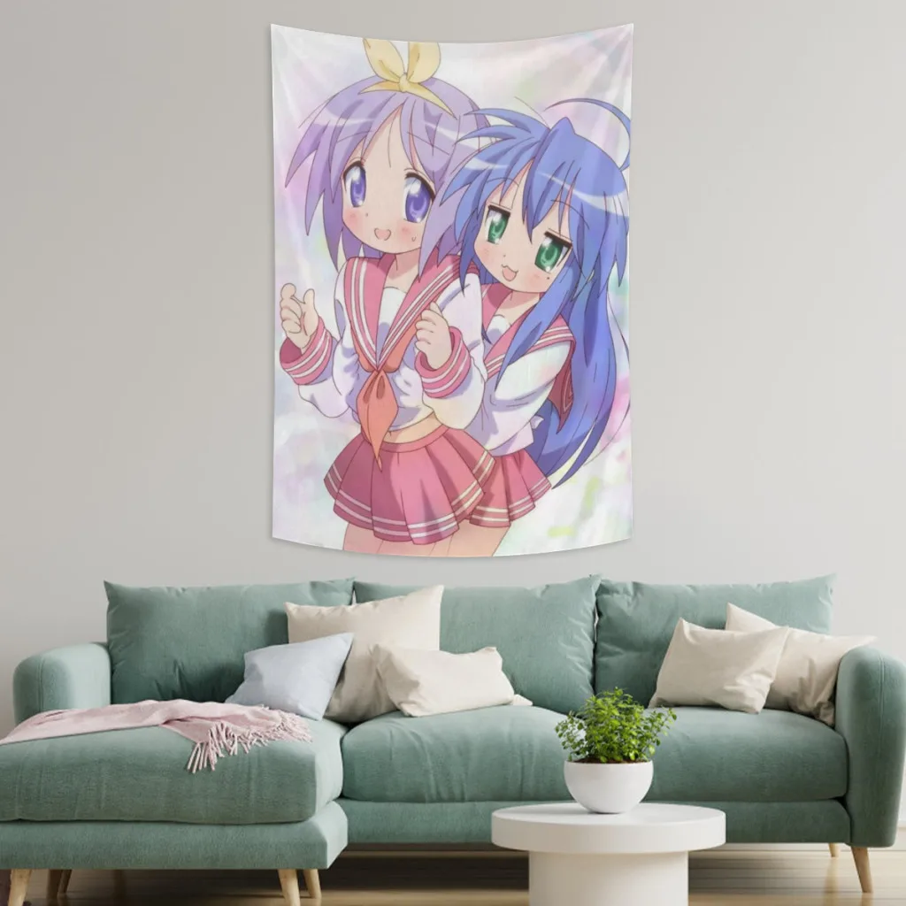 Lucky Star Izumi Konata Tapestry Wall Hanging Anime Japan Saitama Background Cloth Decorative Tapestries Home Decor For Room