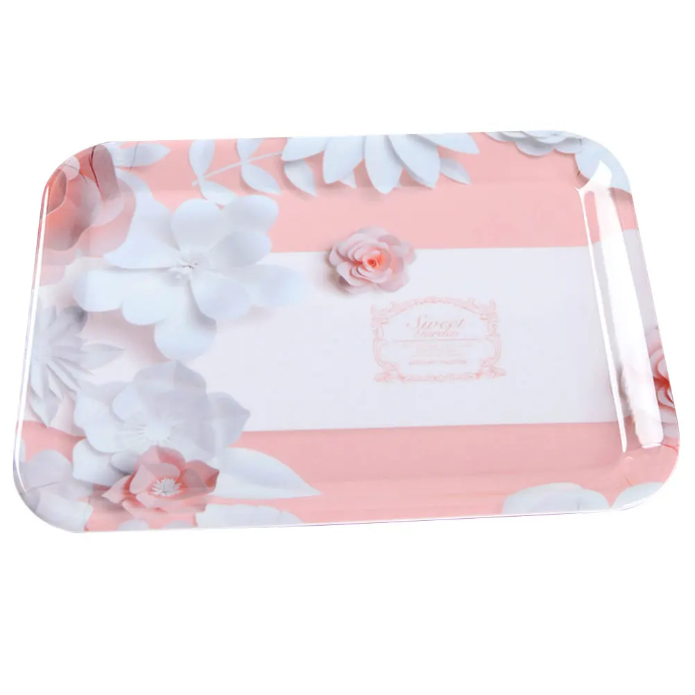 

Resin Serving Tray Large Capacity Multi Purpose For Tea Snacks Fruits Sturdy Lightweight Easy Carry Home Party Wedding Household