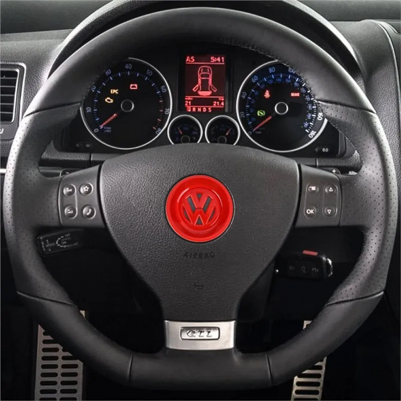 Car Carbon Fiber Steering Wheel Decpration Ring Trim Cover Sticker Interior Decoration For Volkswagen VW Golf 6 CC GTI GTD Rline