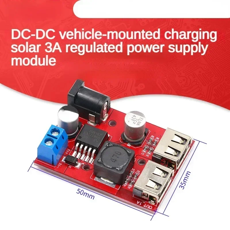 LM2596 LM2596S Dual USB DC-DC 9V 12V 24V 36V to 5V 3A Step Down Buck Converter Board Car Charger Solar Power Supply Module