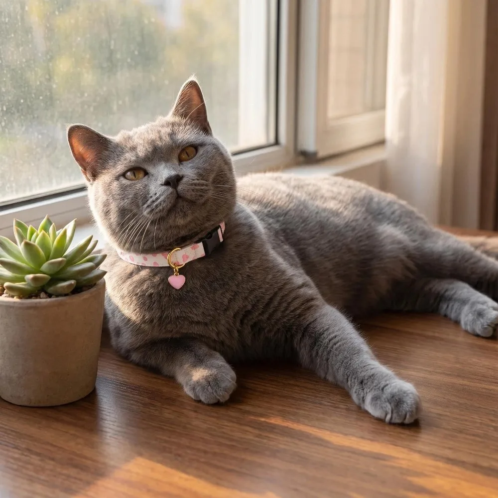 Baumwoll-Hundehalsband, niedliches rosa Liebes-Hundehalsband für Komfort mit Chrysanthemen-Schmuck, geeignet für Katzen, Hunde, große und kleine Hunde – Detail 7