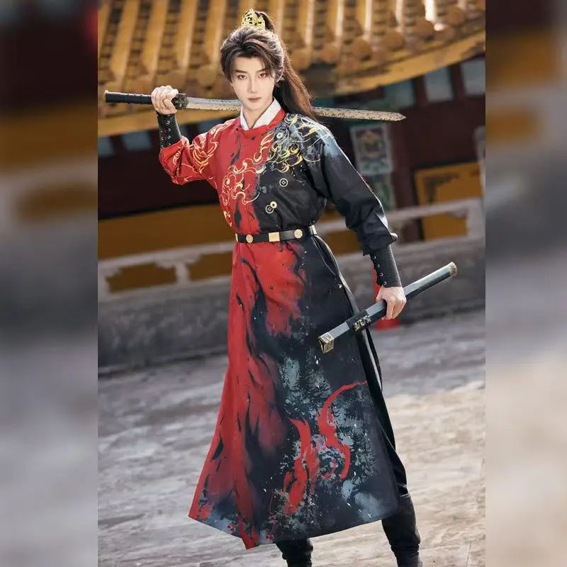 جديد كول كرنفال المبارز تأثيري البدلة الكلاسيكية الرجال سلالة تانغ Hanfu فستان التقليدية المرصعة بالنجوم غالاكسي الجولة الرقبة رداء العصرية #4