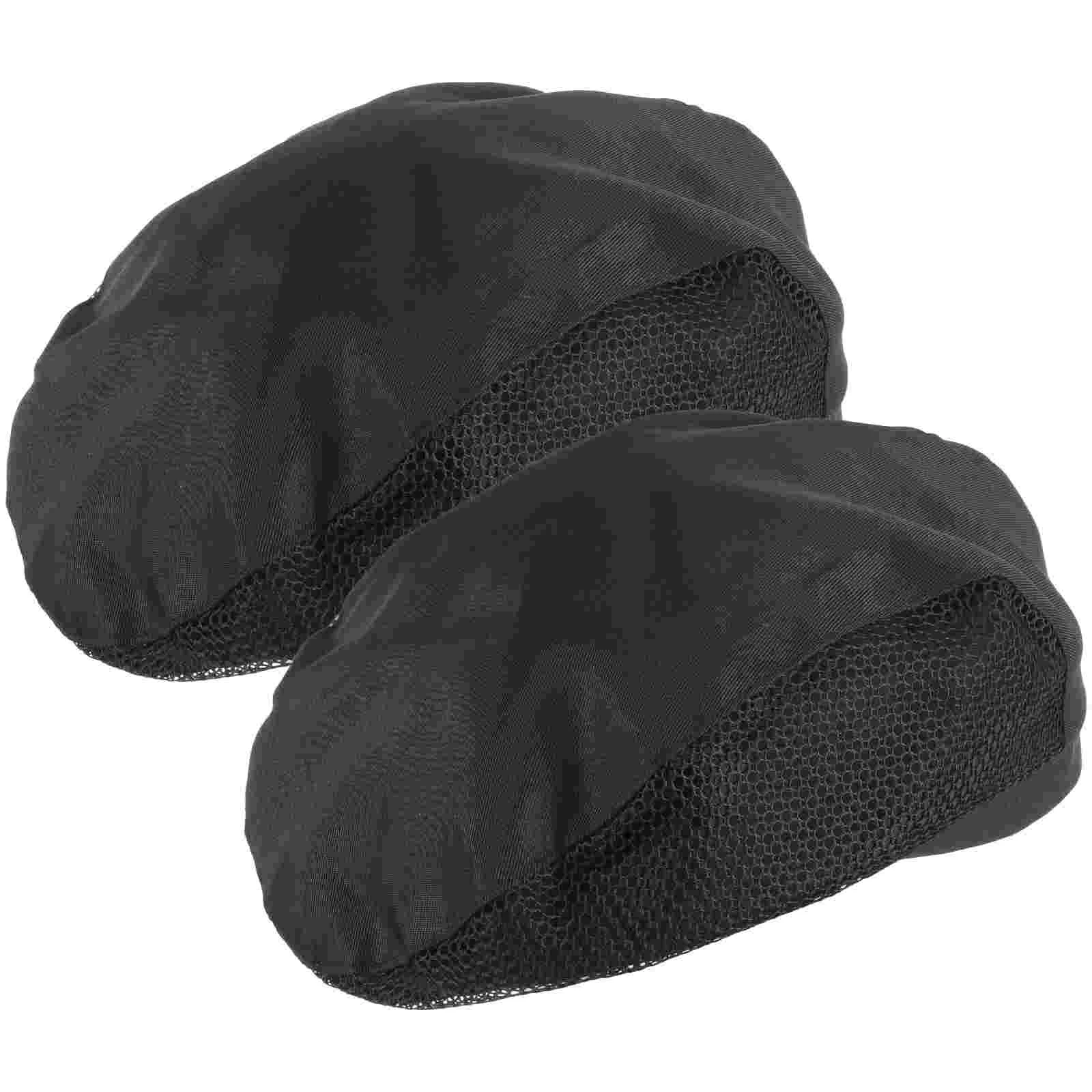 

2 Pcs Black Hat Waiter Beret Women Worker Chef Hair Net Hats for Elasticity Breathable 25x245cm Accessory Cook and