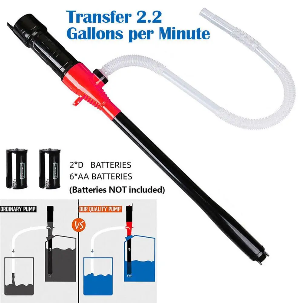 Liquid Transfer Pump Portable Battery Powered Siphon Pump 8 Litres/2.2 Gallons/9 Quarts Per Min Water Diesel Fuel Transfer Pump