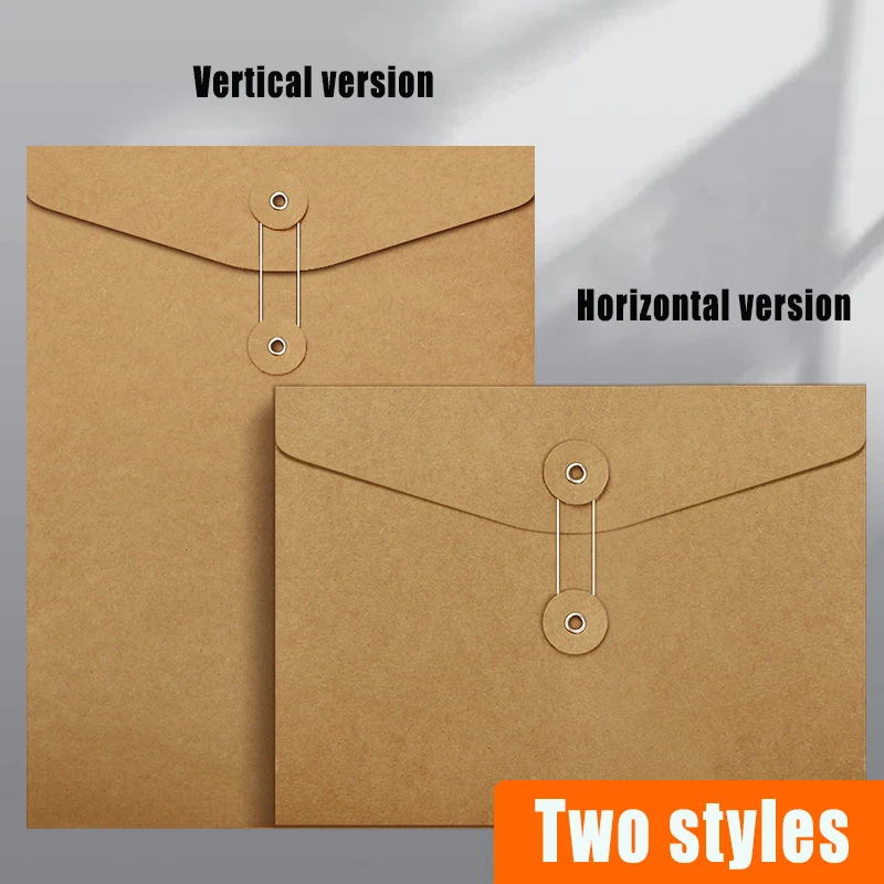 30pcs File Storage Bag 350g Kraft Paper Document Bag File Packaging Envelope Blank A4/A5 Document Envelopes Office Stationery