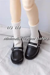 Round Toe Black White Single Buckle Soft-soled Small Leather Shoes Spot Inventory Elegant 1/4 1/3 ID75 BJD/SD Doll Accessories