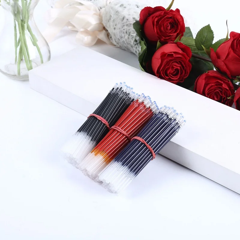 24pcs 0.5mm Refill Gel Pen Black Red Blue Writing School Stationary