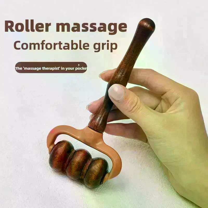 

Wooden Massage Roller Handheld Muscle Relief For Neck, Shoulders, Head Promotes Circulation Home & Office Use