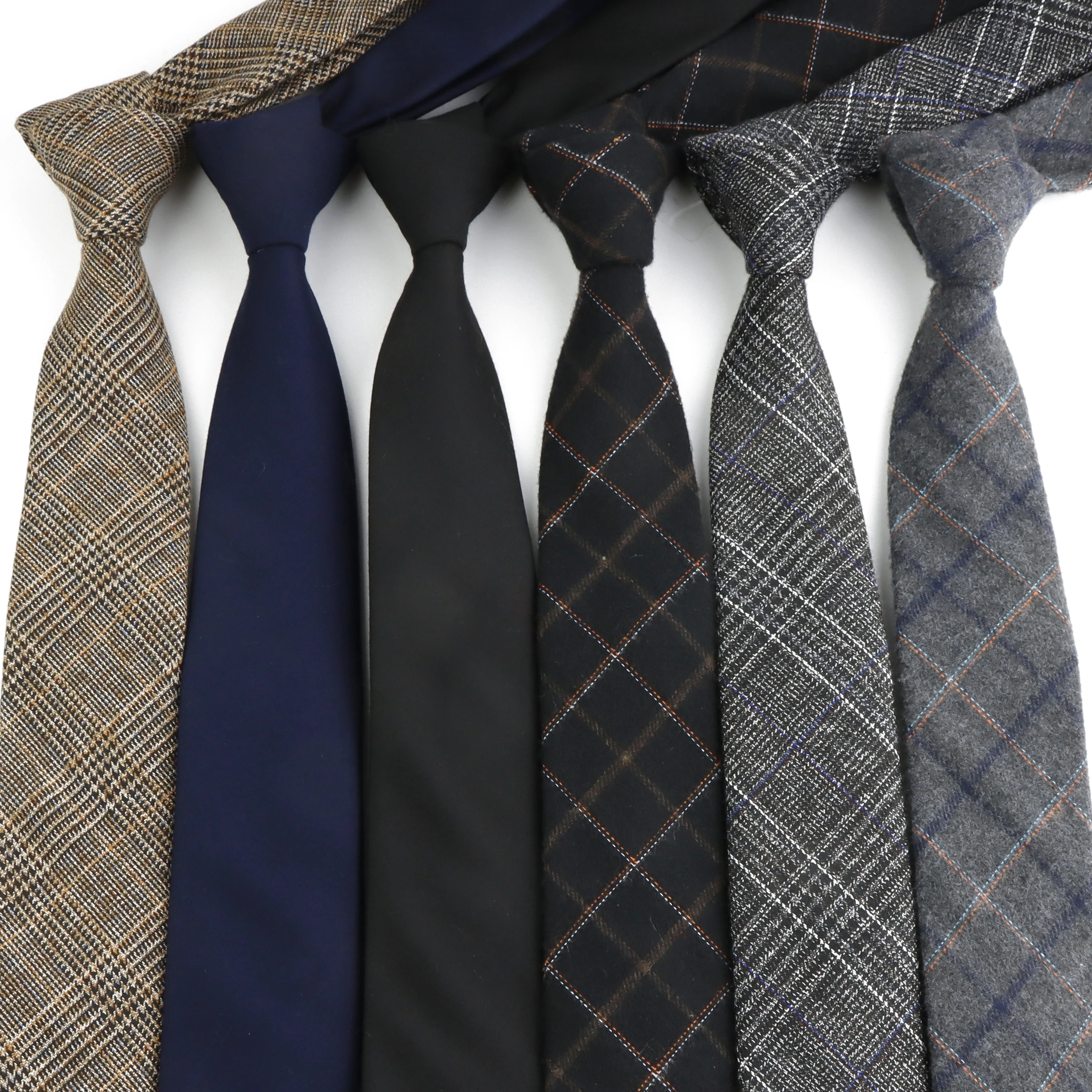 

Классический мужской однотонный хлопковый галстук ручной работы 6 см, полосатый узкий воротник, тонкий галстук, черный, красный, синий, деловой, свадебный, подарок