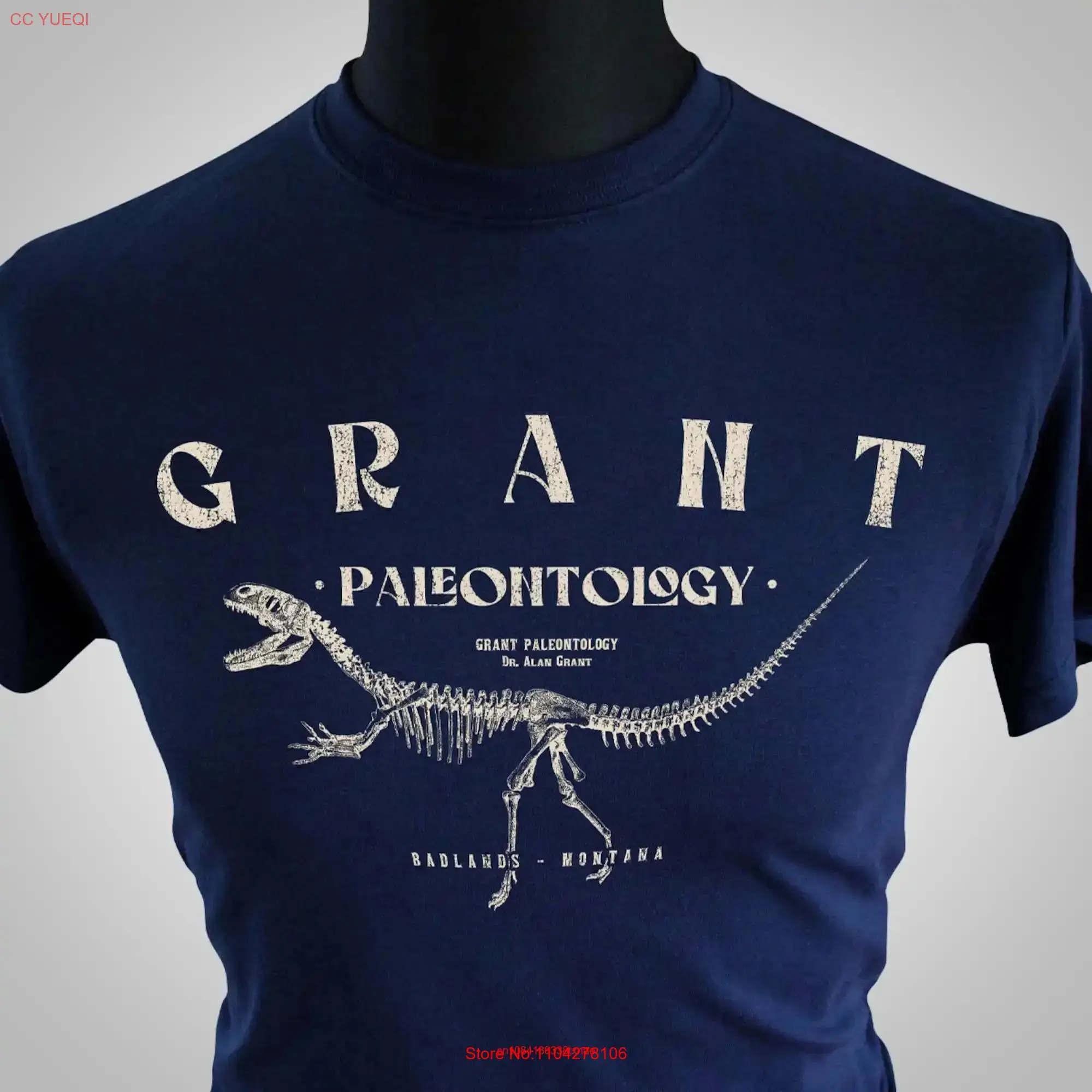 Grant Paleontology T Shirt Blue long or short sleeves