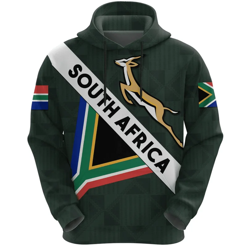 South Africa Map Flag 3D Print Hoodies For Men Clothes  Fashion Springboks Sweatshirts National Emblem Pullovers Boy Tracksuit