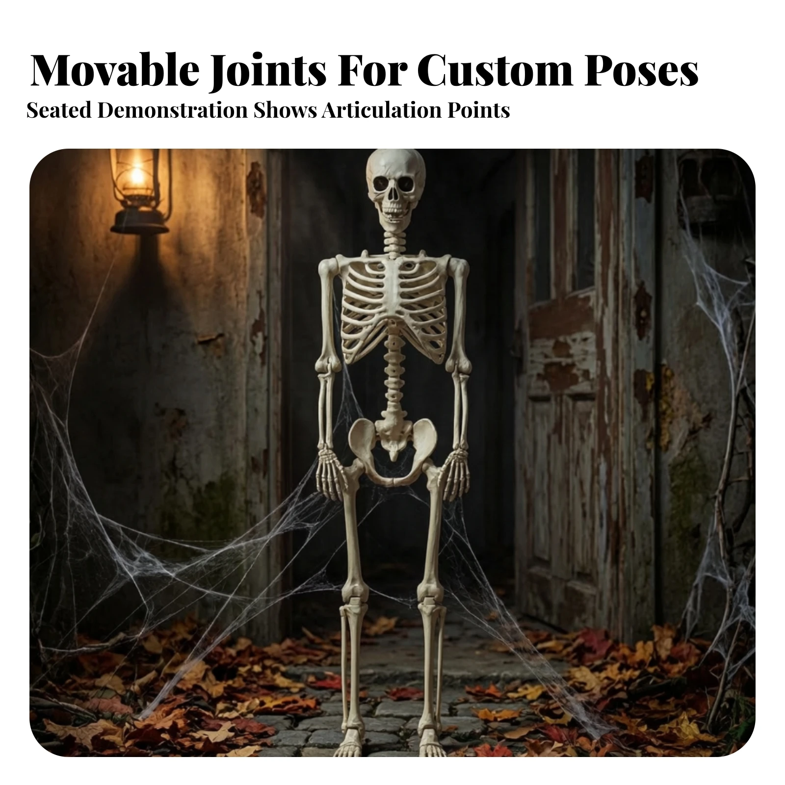 Life-Size Skeleton Bendable Full Body Human Bones Decoration indoor/outdoor for Haunted House, Yard