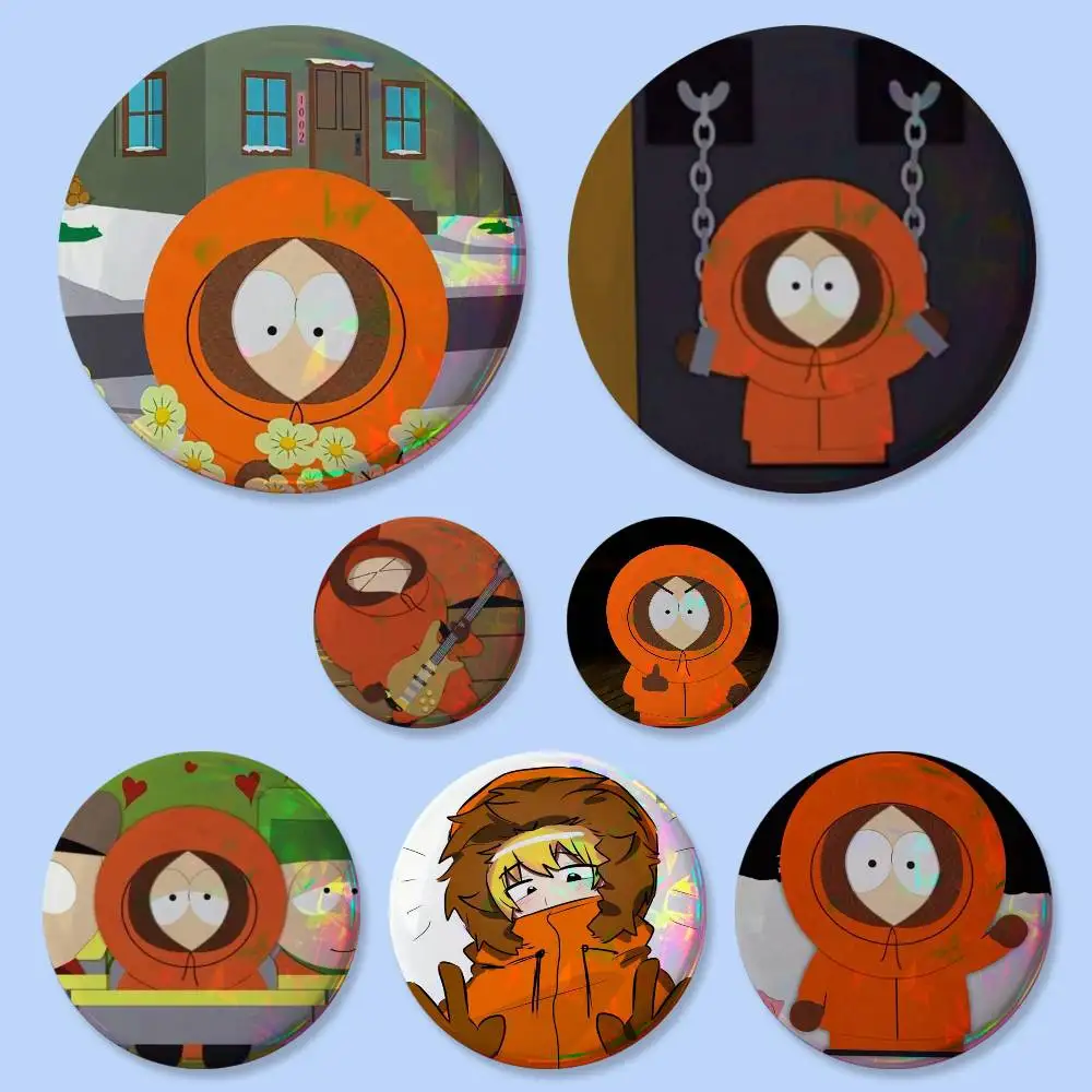 Insignias de Kenny de South Park, 25, 32, 44, 58, 75 mm, Redondas, para Cosplay, Decoración de Bolsos, Regalos para Fans, Coleccionistas, Amigos, Broche, Souvenir
