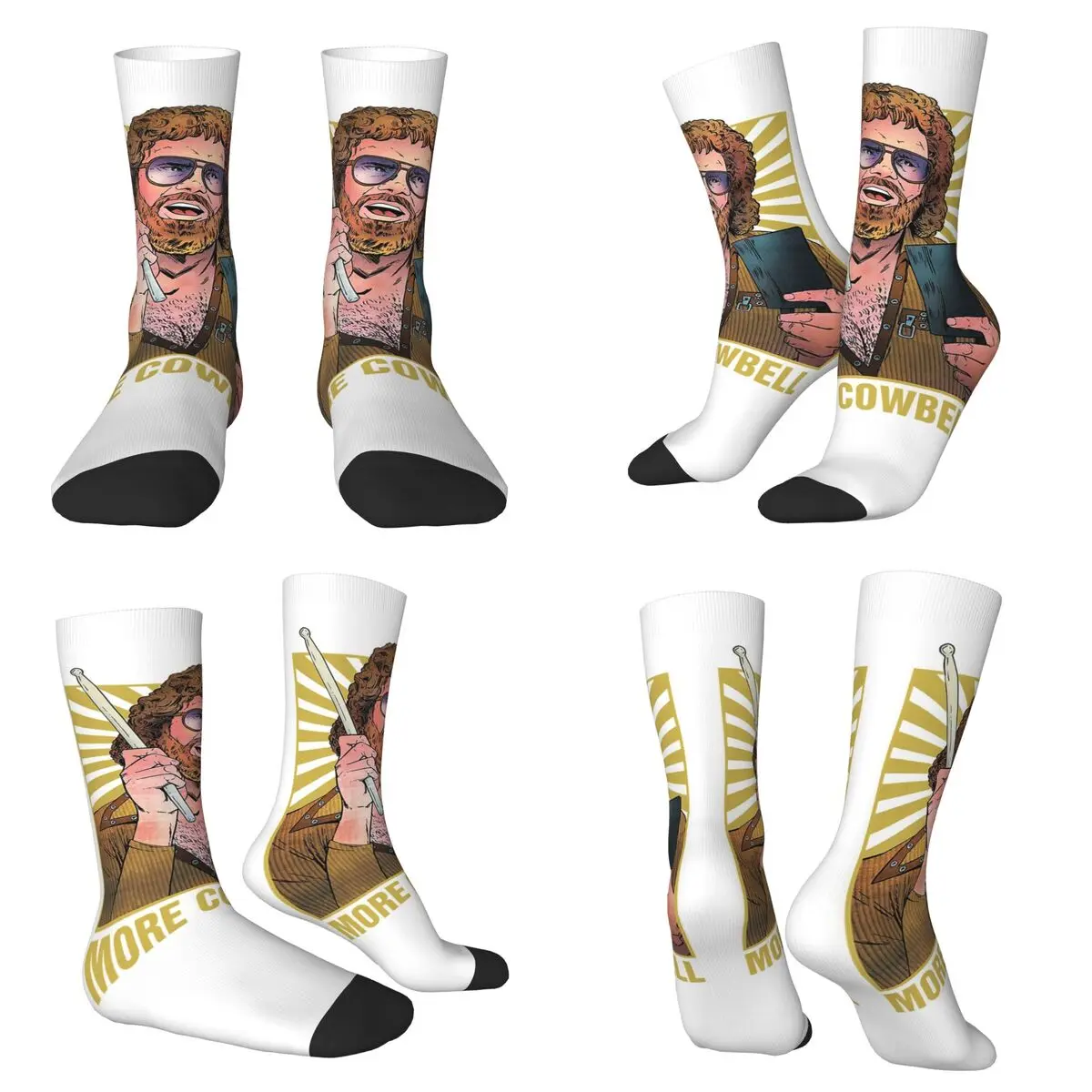 

More Cowbell - Retro Socks Harajuku Super Soft Stockings All Season Long Socks Accessories for Man's Woman's Christmas Gifts