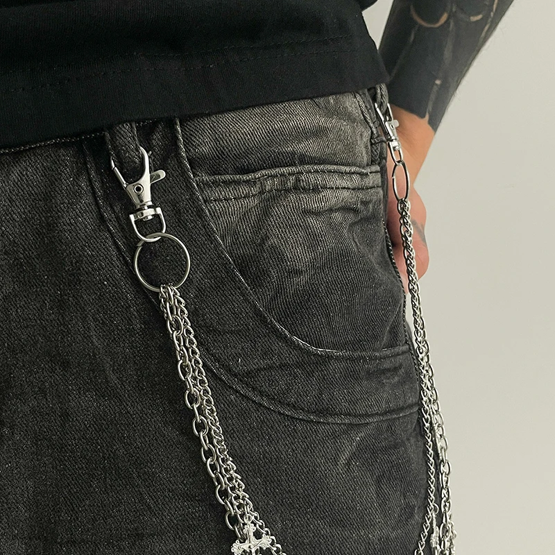 【SSummer10】Punk Rock Mehrschichtige Kreuz-Hosenkette für Männer und Frauen, Geldbörsen-Charm, Jeans, Unisex, Hip-Hop-Schmuck, Geschenk【SS】 – Detail 9