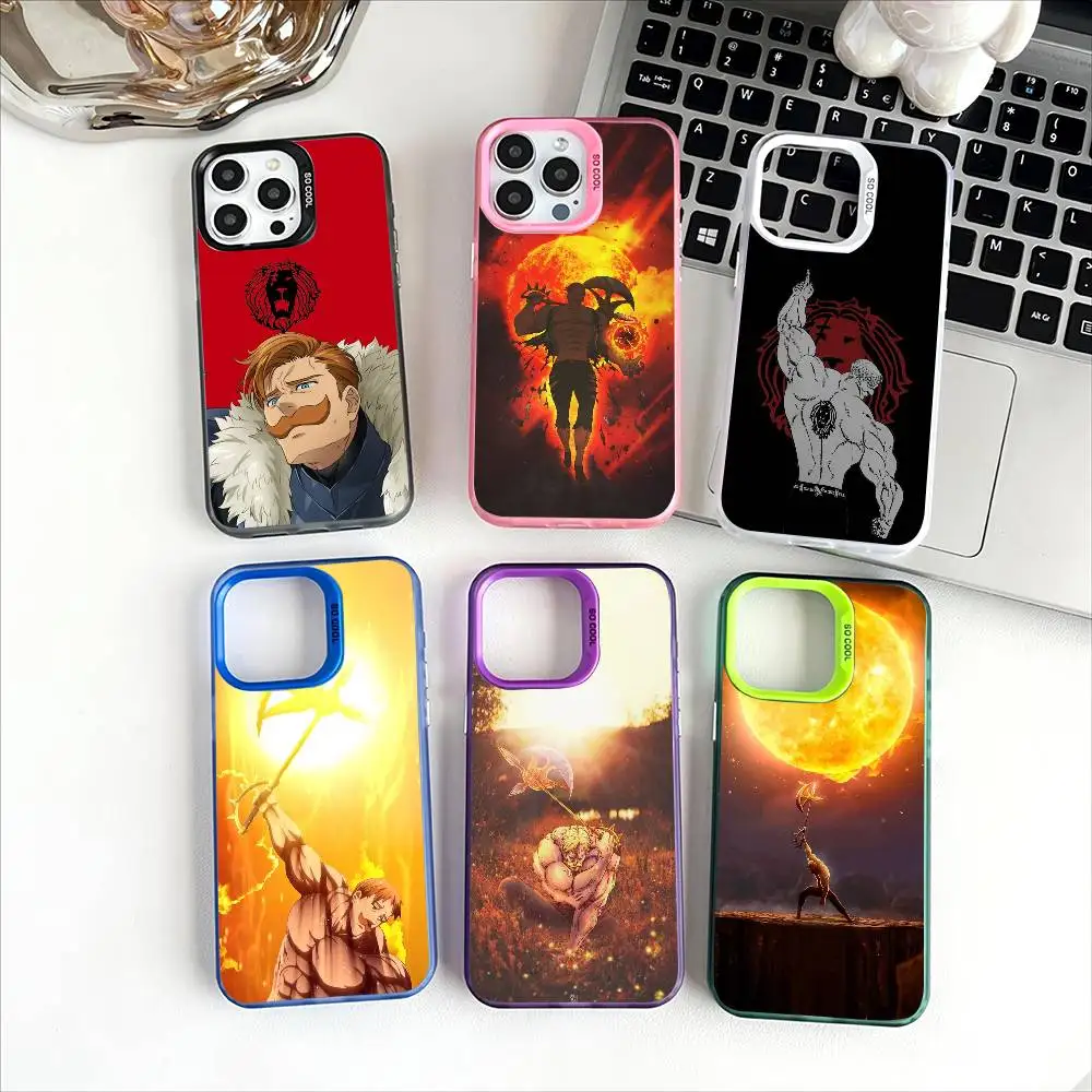 Escanor Seven D-Deadly Sins جراب هاتف آيفون 11 12 13 14 15 16Pro Max Plus حماية تصفيح غطاء الهاتف