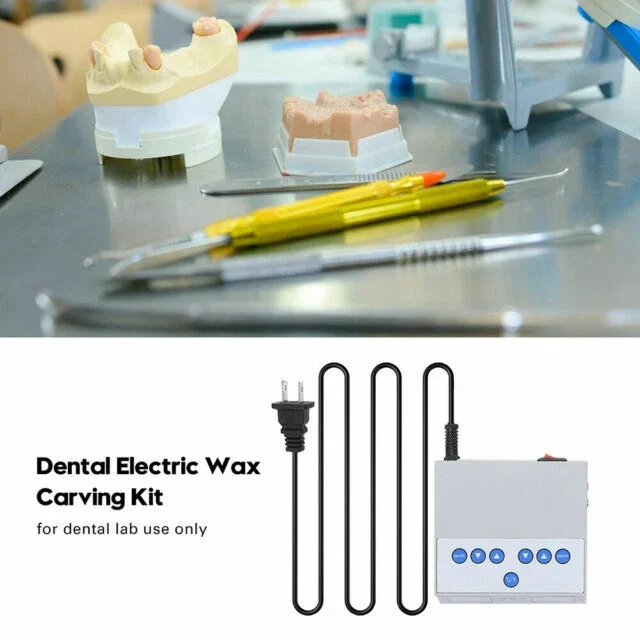 Dental Lab Electric Thin Waxer Carving knife Machine Double Pen 6 Wax Tip Pot/2PCS Pencils