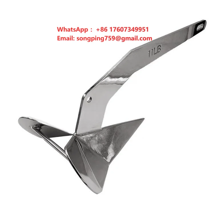 100-150kg Delta Anchor Marine 316 Stainless Steel Mirror Polished Anti-corrosion for Yachts Speedboats Sailing Boats Ship