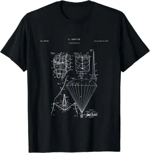 

Parachute Patent Unisex Fashion Black T-shirt - Skydive Shirt