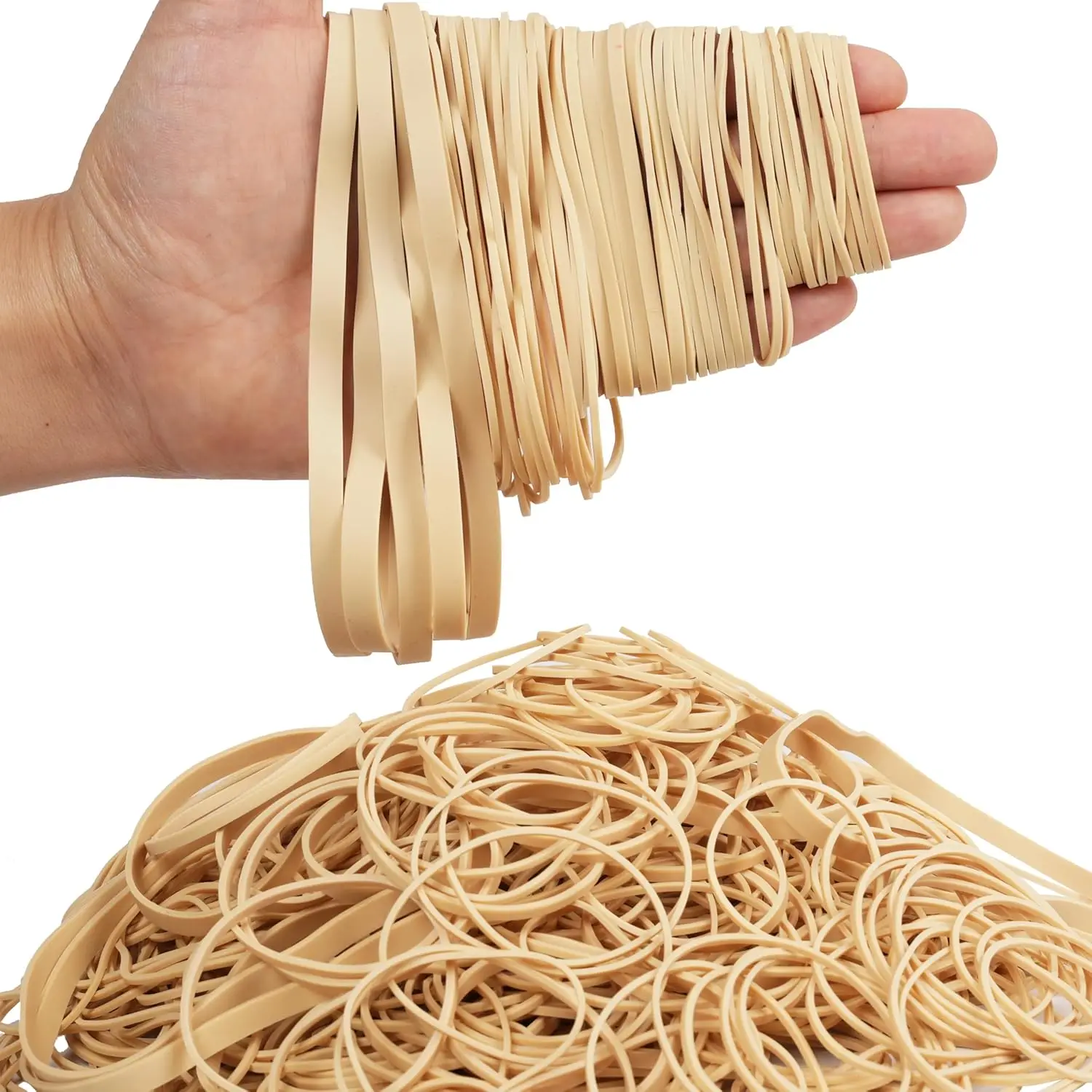 

Assorted Sizes Rubber Bands, Beige, 0.5 lbs, #16 #18 #33 #69 & 4.8x0.16 inch for Office