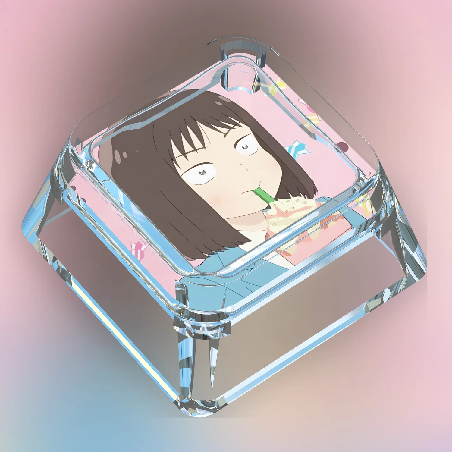 Diy Goddess Story Iwakura Mitsumi Q نسخة لوحة المفاتيح الميكانيكية Keycap شفافة نقل الضوء أغطية المفاتيح الميكانيكية هدية #3