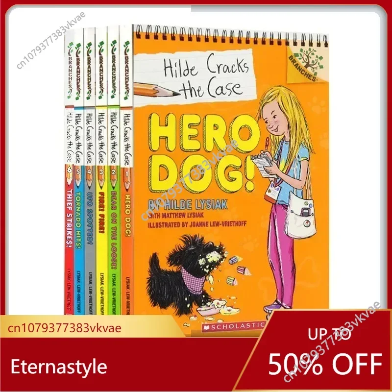 

6 Book/Set English Picture Book Hilde Cracks The Case English Story Book Child Early Education Kids Reading Book 3-6 YearsBooks