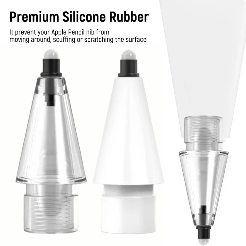 Replacement Pencil Nib for IPencil 1/2/Pro Detachable Silicone Tip Anti-slip Stylus Pens Fine Point with Storage Box Accessories