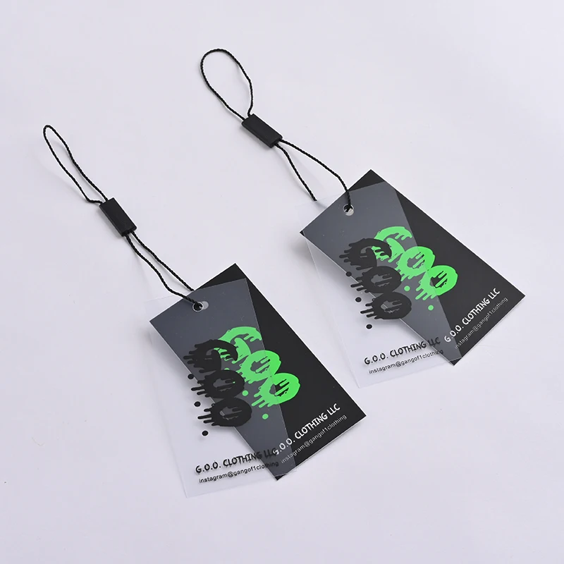 200pcs Wholesale Customized Luxury T-shirt Tag, UV Craft Clothing Swing Tag, Custom Clothing Brand Paper Tag Price Tag view 2