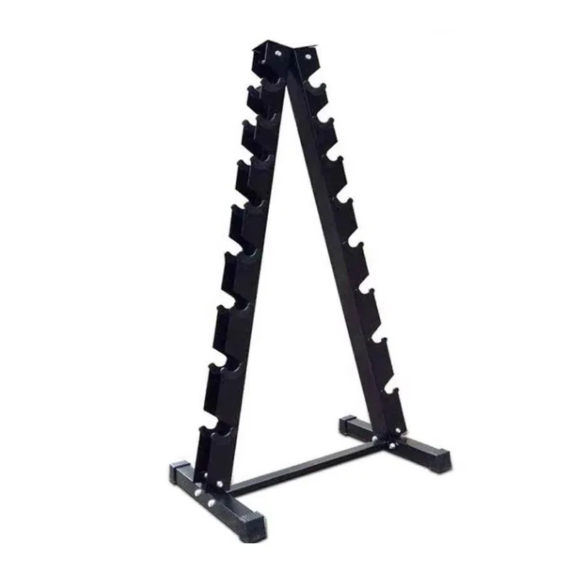 ชั้นวางดัมเบลเหล็กทรงสามเหลี่ยม 10 ชั้นอเนกประสงค์ อุปกรณ์ฟิตเนสแบบพกพา