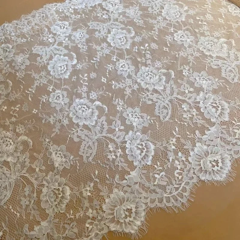 300CMX72CM .Hand Cranked Cord High-end  Border Lace Fabric, DIY Wedding Dress Accessories.DIY Sewing Supplies