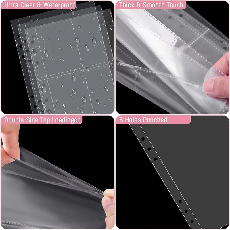 Kpop Photocard Binder with 25 Pages 4-Pocket Card Collector Album with 200 Card Slots PU Leather Cover Organizing Cards view 6