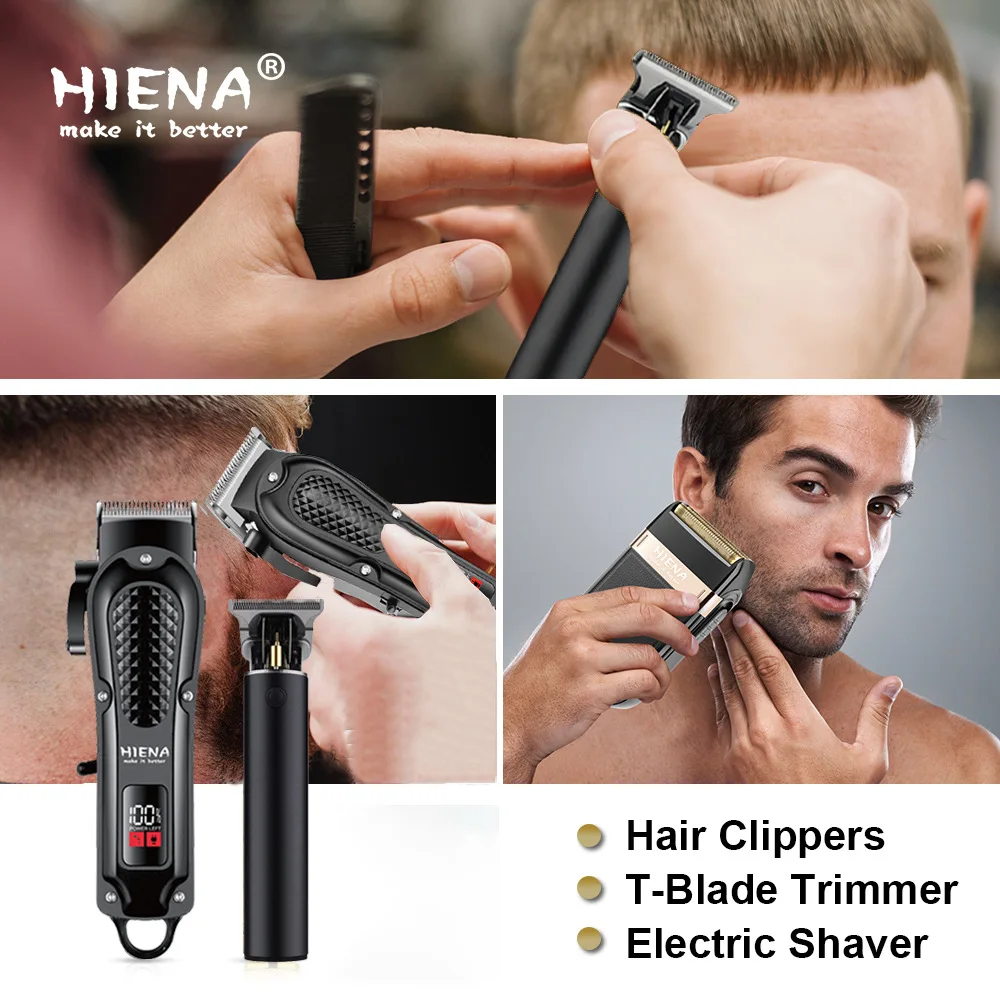 

Professional Hair Trimmer Kit Intelligent LED Display Cordless Hair Clipper Portable Hair Beard Cutting Machine Hair Cutters Set