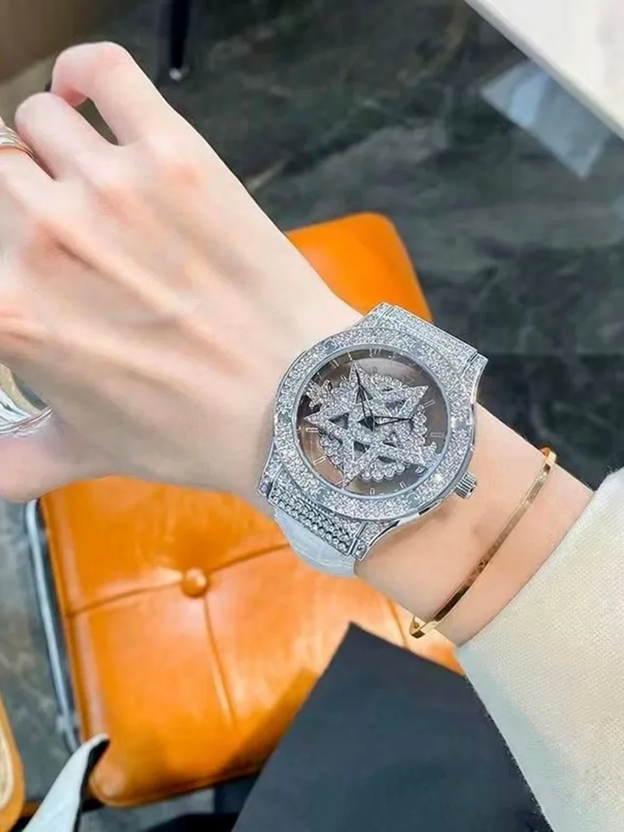 

LSVTR New model High-End Elegant Fashionable Women's Watch with Transparent Case Back Rhinestone Embellishments