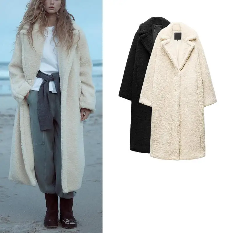 معطف نسائي طويل جديد لفصلي الخريف والشتاء، بتصميم كاجوال دافئ مع ياقة وأكمام طويلة، مصنوع من الصوف، قصة مستقيمة مناسبة للتنقل... #1