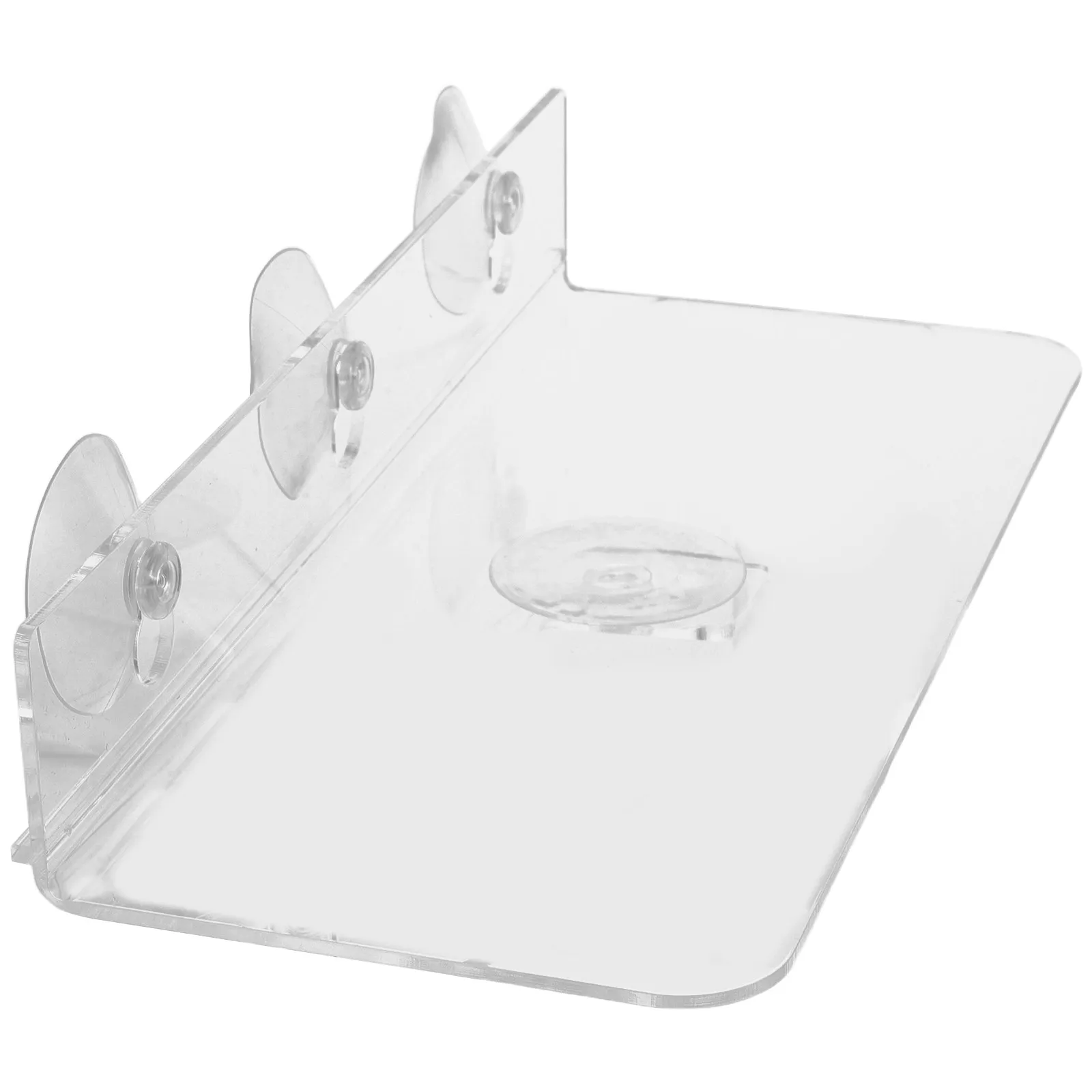 Floating Plant Shelf Indoor Clear Acrylic Window Sill Extender for Flowers Succulents Herbs Suction Mount 12x5x2