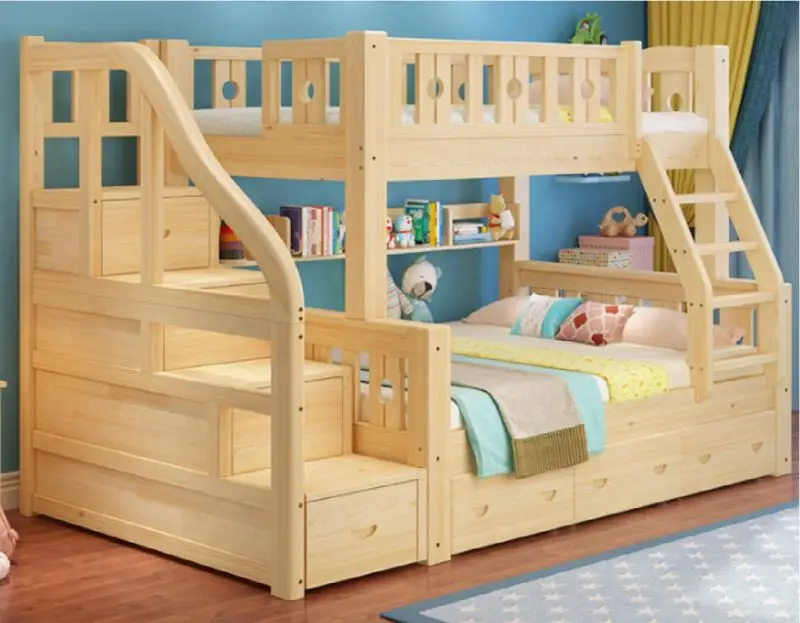 

All Solid Wood Adult Children Bunk Bed High and Low Bed