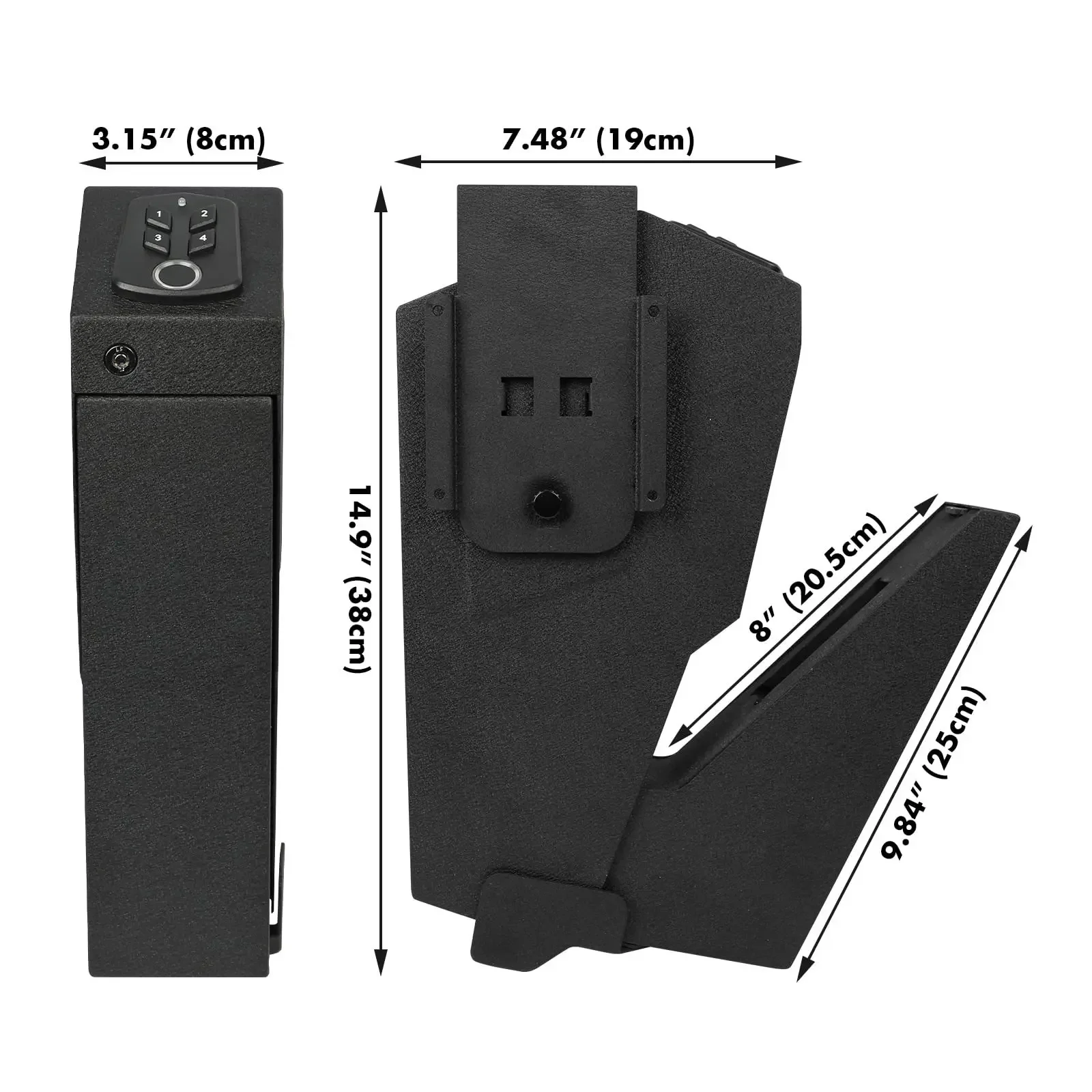 Imagem -03 - Acesso Rápido Biométrico Handgun Safe Fingerprint Hand Safe Lock Box Teclado Chave Modo Silencioso Casa