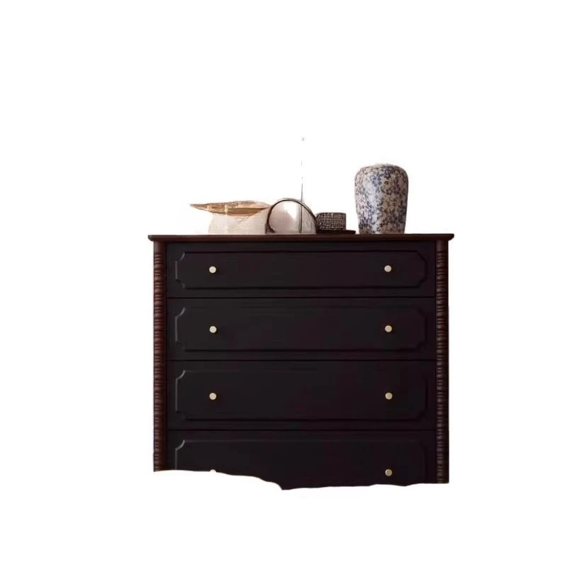 

New French retro solid wood four-chest cabinet, American living room drawer, bedroom, bedside locker, antique chest cabinet