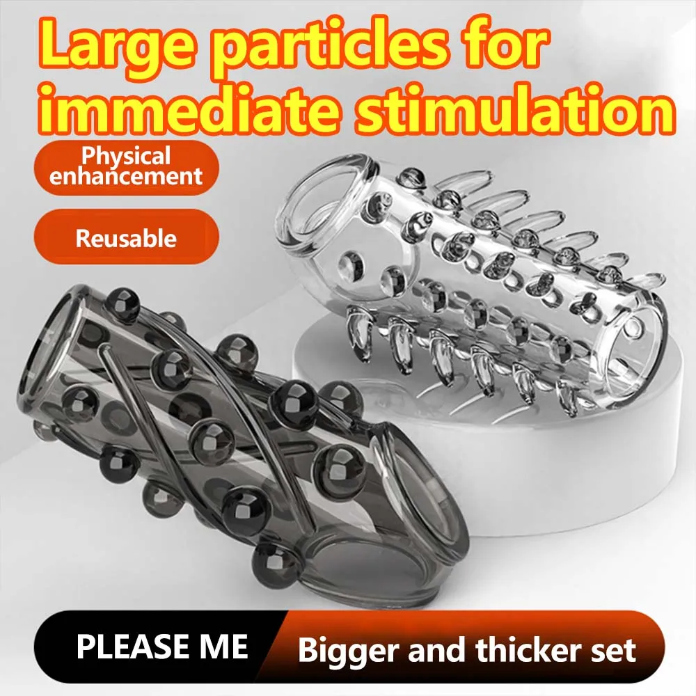 2 قطعة كم القضيب سيليكون خواتم الديك القضيب موسع الانتصاب أقوى المكبر مقاس محسن الجنس لعب الكبار للرجال الأزواج #5