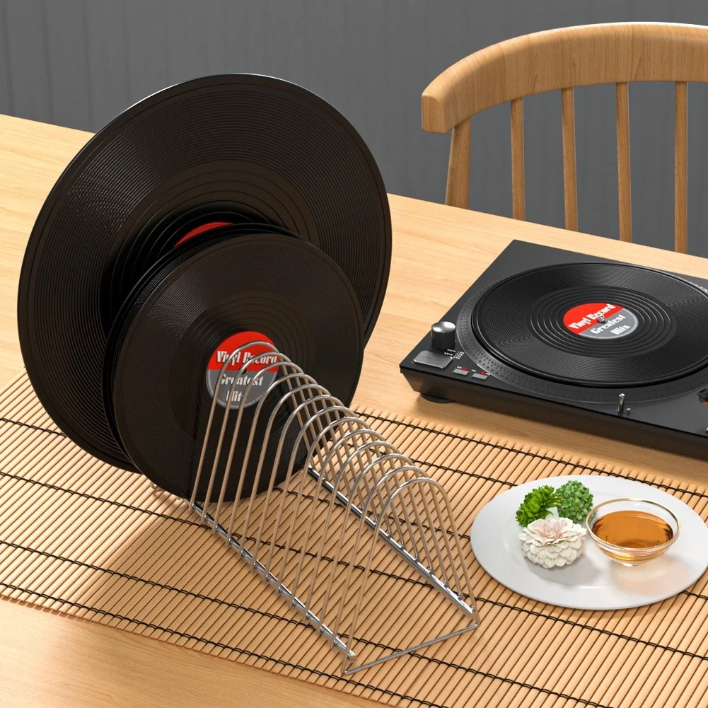 Modern Shelf Vinyl Record Rack SUS304 Stainless Steel Modern Minimalist Design Multi-slot Storage For Home Decor