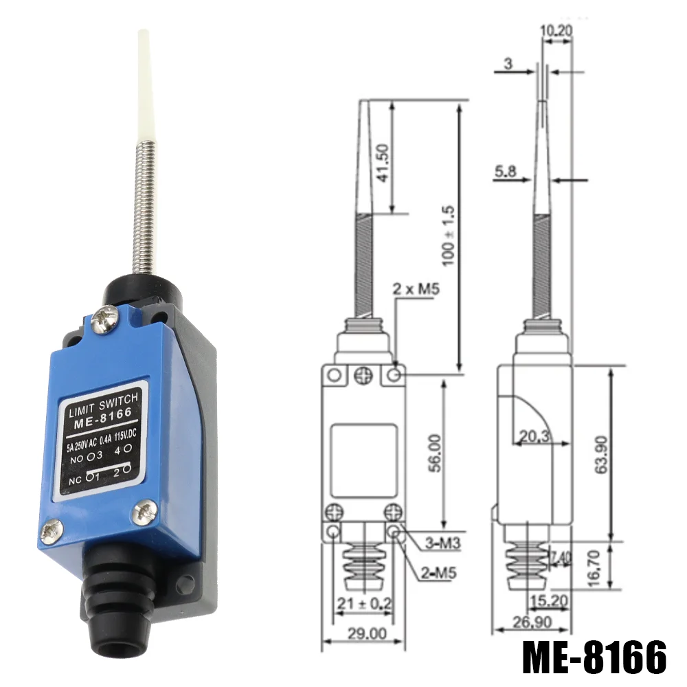 ME-8104 ME-8107 ME-8108 ME-8111 ME-8112 ME-8166 -8169 Endschalter Drehverstellbarer Rollenhebelarm-Fahrschalter AC250V NO NC
