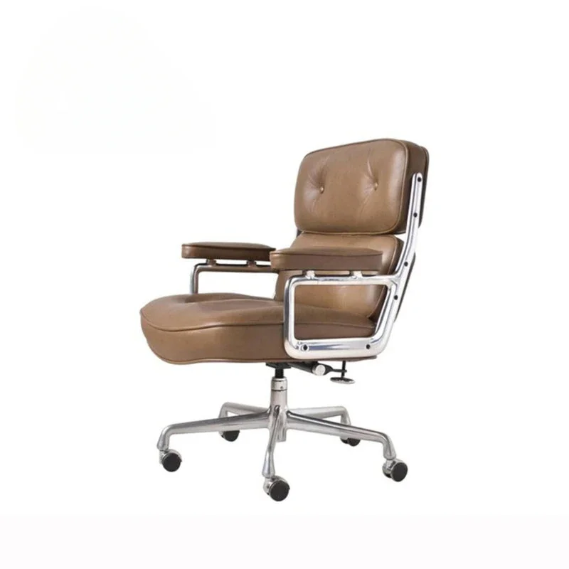 

Modern Office Chairs Furniture Household Chair Retro Leather High Backrest Armchair Swivel Lifted Family Office Computer Chair